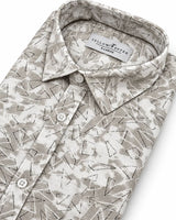 Men’s Off White and Grey Printed Shirt
