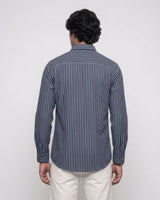 Men’s Navy Blue Vertical Striped Shirt