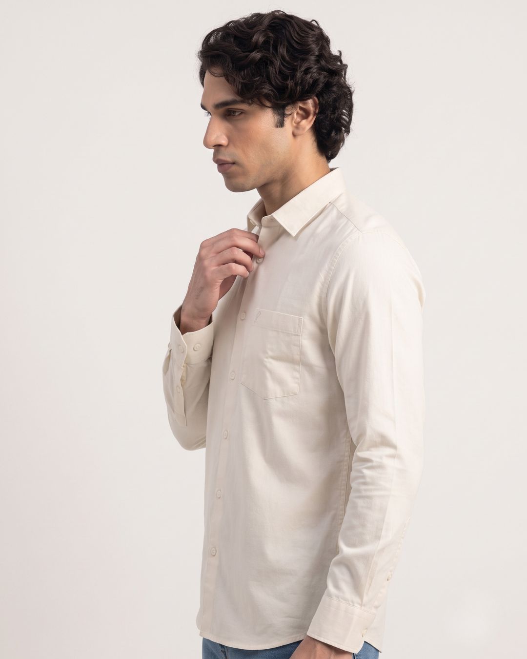 Men’s Off White Solid Shirt