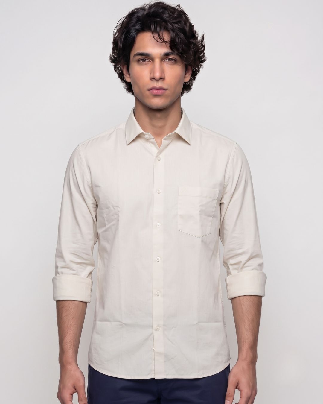 Men’s Off White Solid Shirt