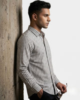 Men’s Grey and White Check Shirt
