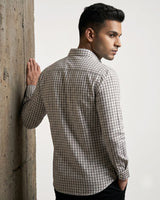 Men’s Grey and White Check Shirt
