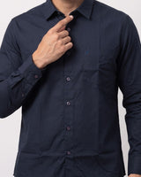 Men’s Navy Blue Solid Shirt
