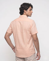 Men’s Peach Half-Sleeve Casual Shirt