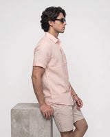 Men’s Peach Half-Sleeve Casual Shirt