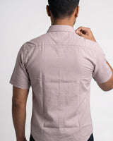 Men’s Light Pink Half-Sleeve Casual Shirt