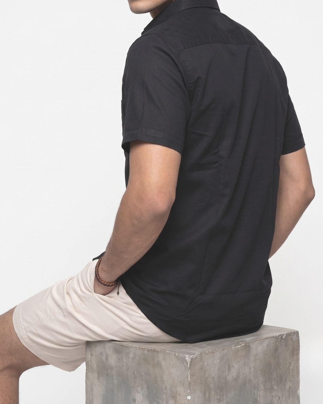 Men’s Black Half-Sleeve Casual Shirt