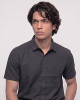 Men’s Black Half-Sleeve Casual Shirt