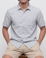 Men’s Light Grey Half-Sleeve Casual Shirt