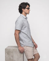 Men’s Light Grey Half-Sleeve Casual Shirt