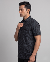 Men’s Black Half-Sleeve Casual Shirt
