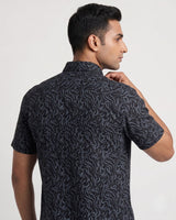 Men’s Black Half-Sleeve Casual Shirt