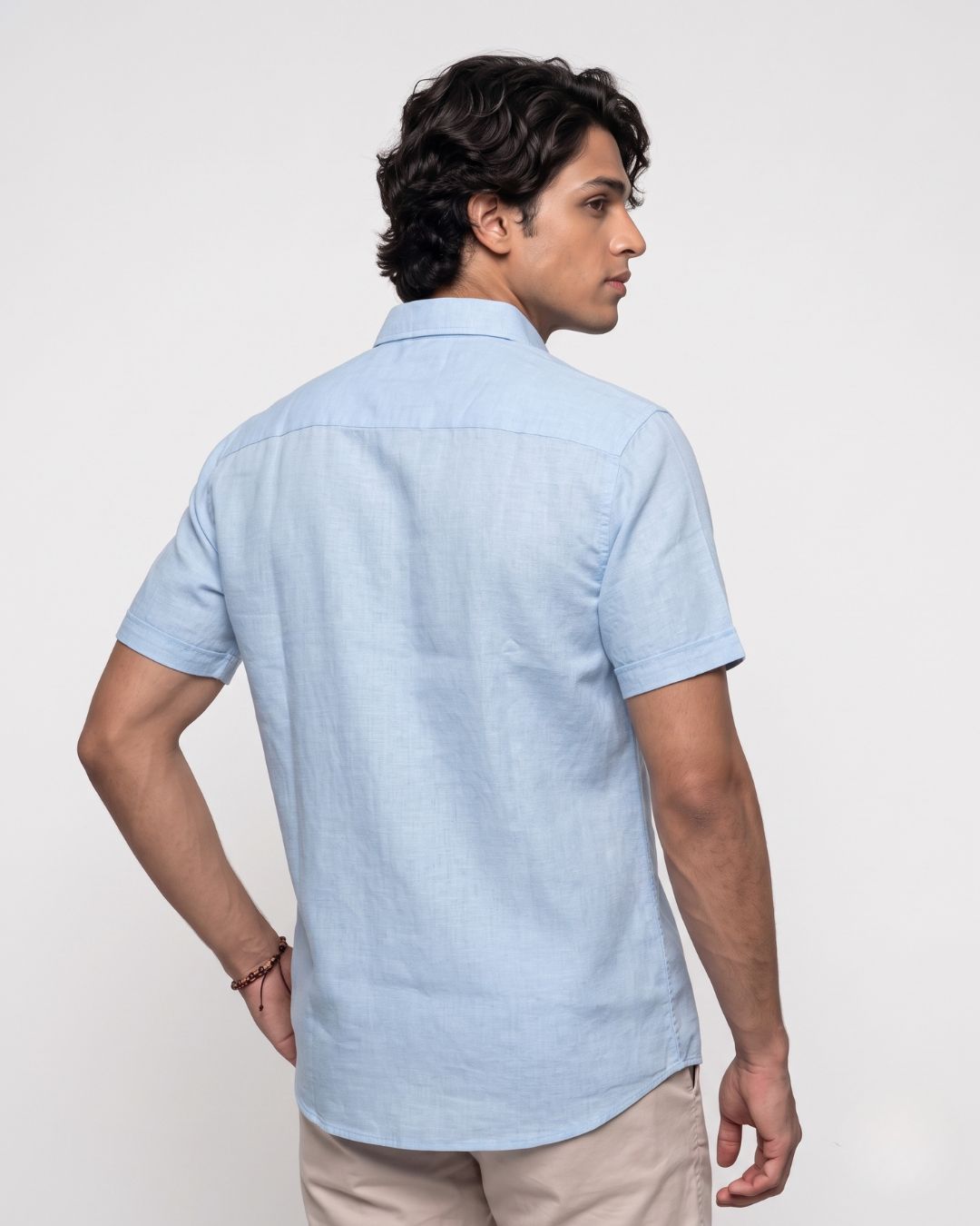 Men’s Sky Blue Half-Sleeve Casual Shirt