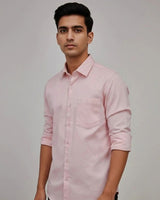 Men’s Light Pink Solid Shirt
