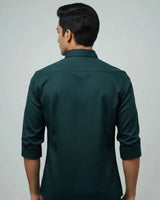 Men's Classic Bottle Green Solid Shirt