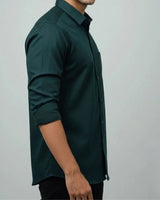 Men's Classic Bottle Green Solid Shirt