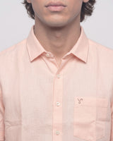 Men’s Peach Half-Sleeve Casual Shirt