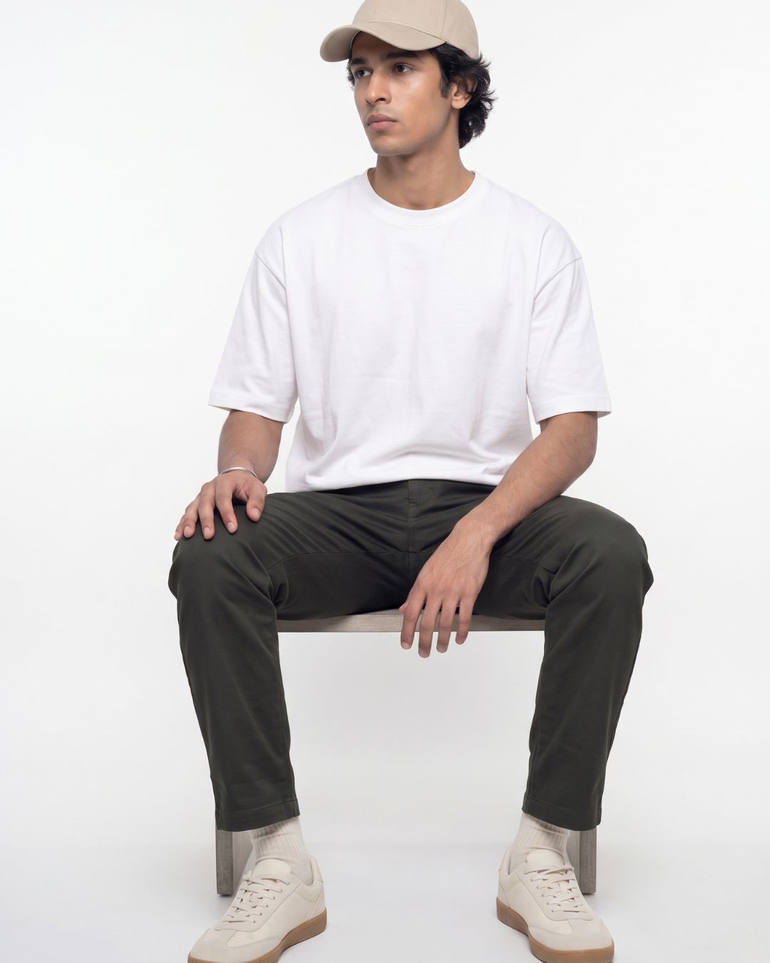 Men’s Olive Green Solid Smart Fit Trousers