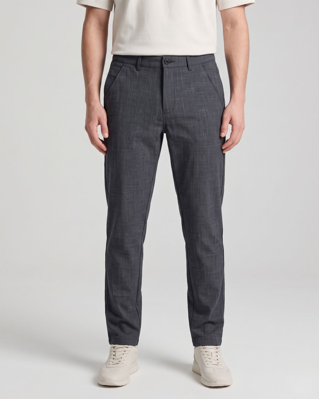 Men’s Black Textured Smart Fit Trousers