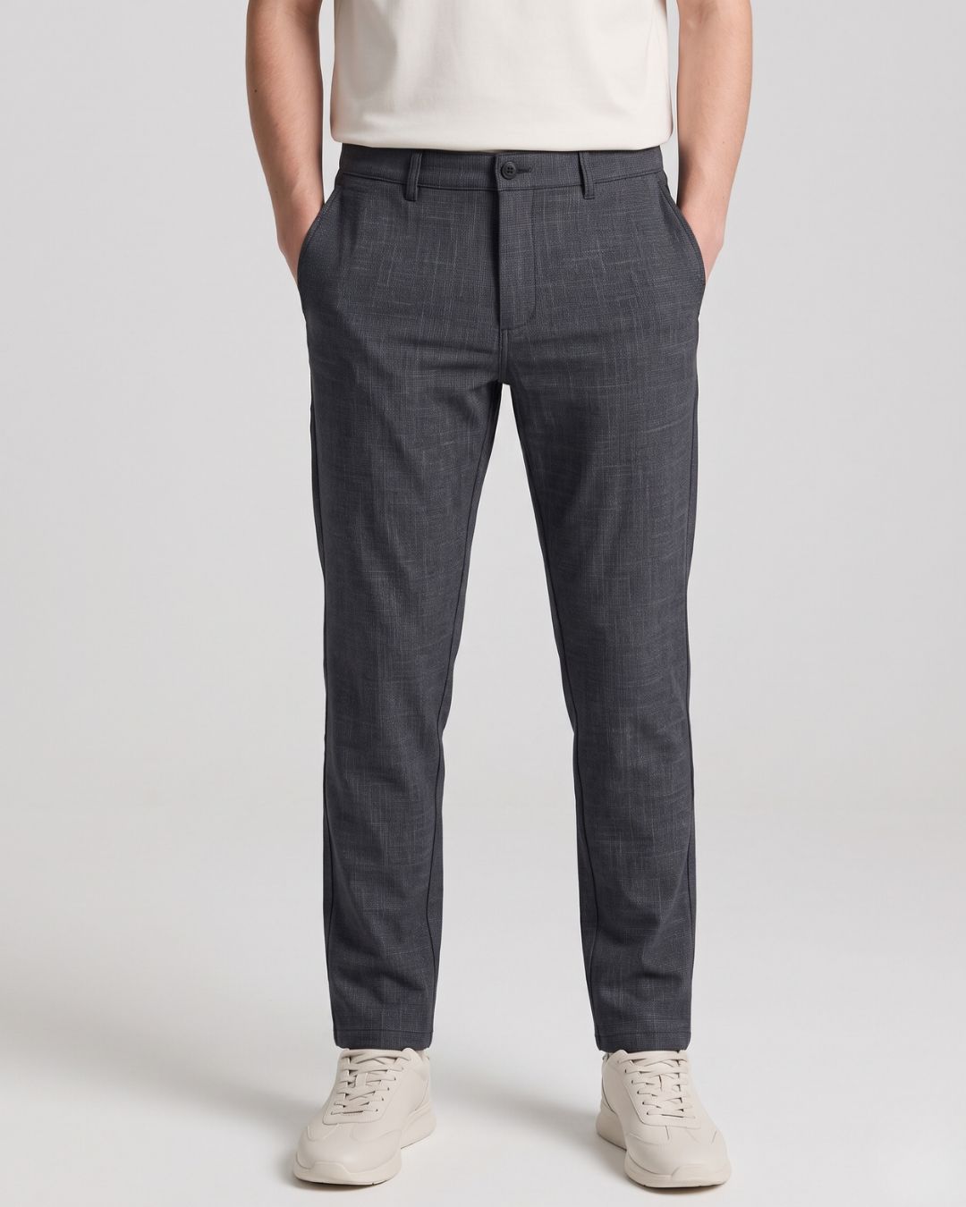 Men’s Black Textured Smart Fit Trousers
