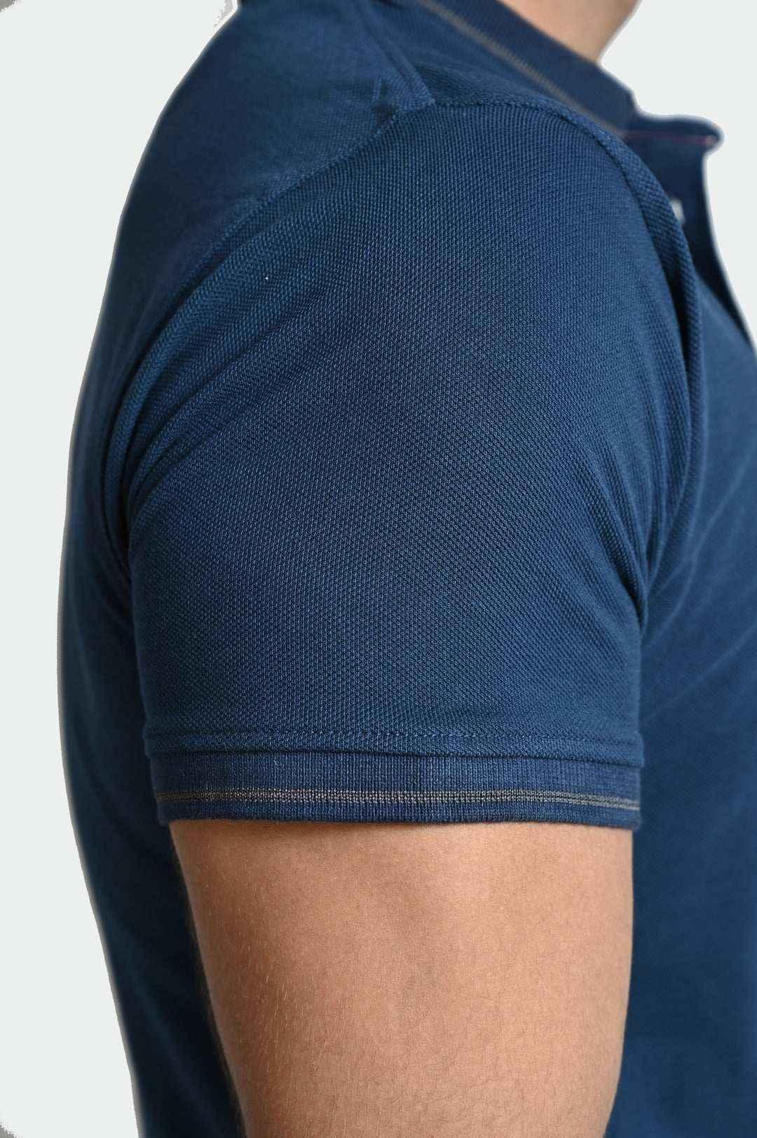 Blue Pique Plain Tee