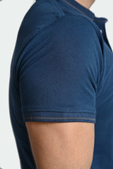 Blue Pique Plain Tee
