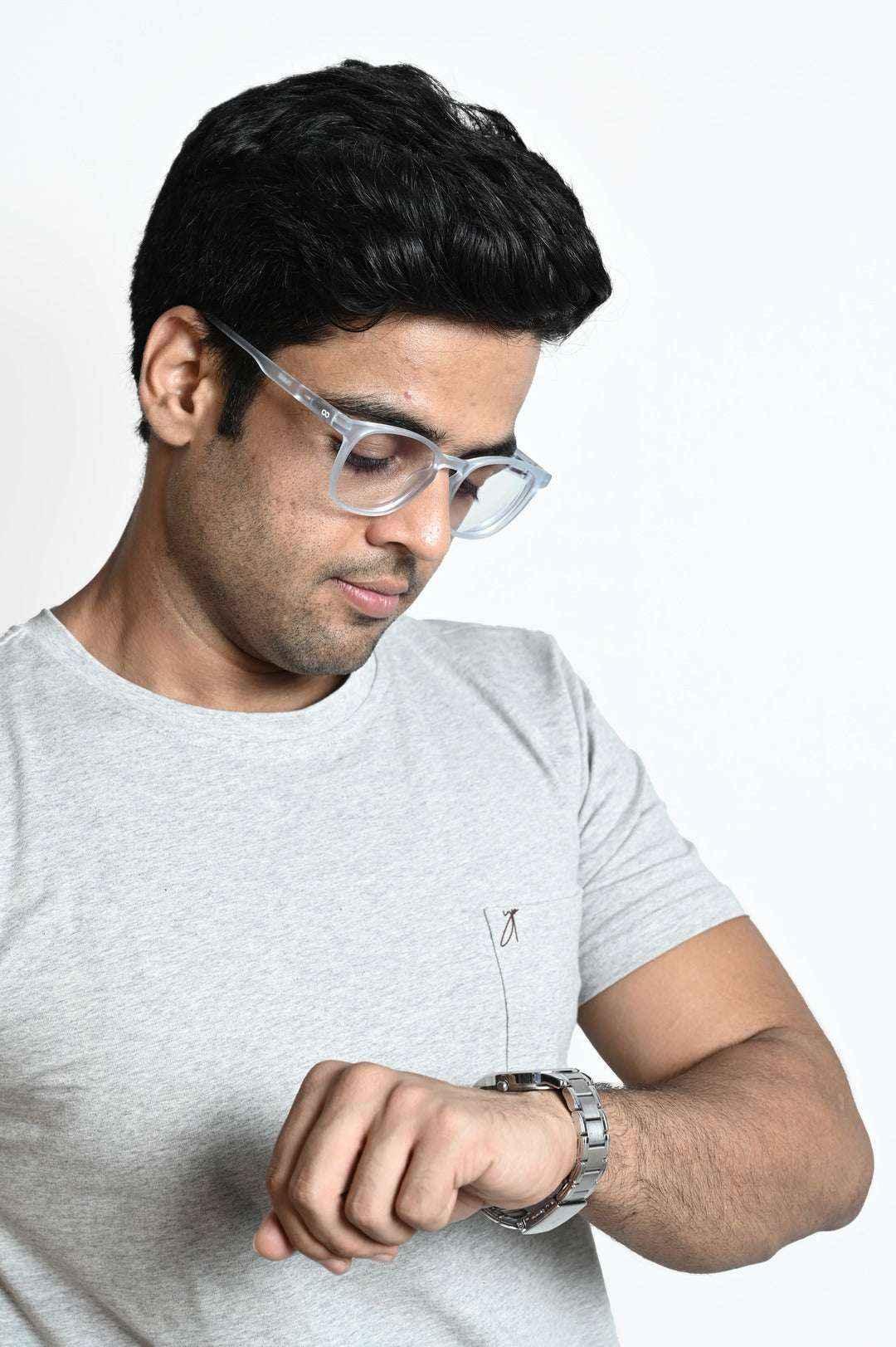 Dark Grey Melange Plain Tee