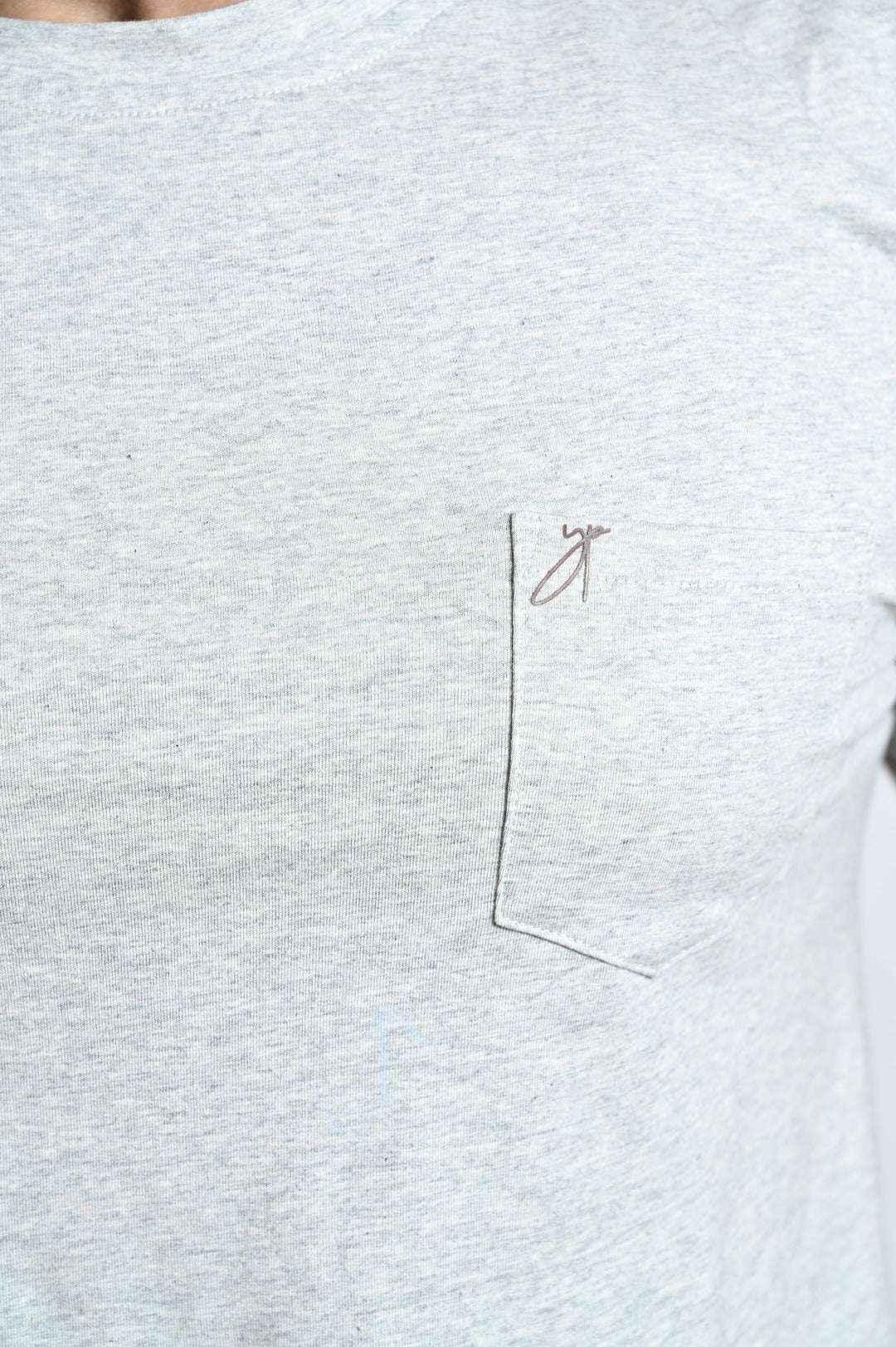 Dark Grey Melange Plain Tee