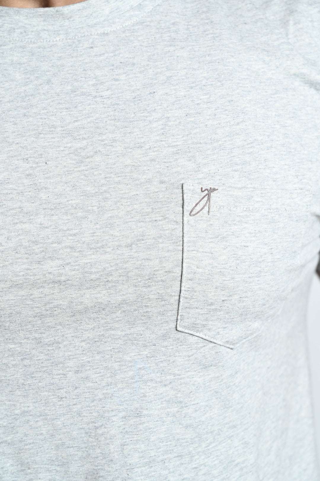 Dark Grey Melange Plain Tee