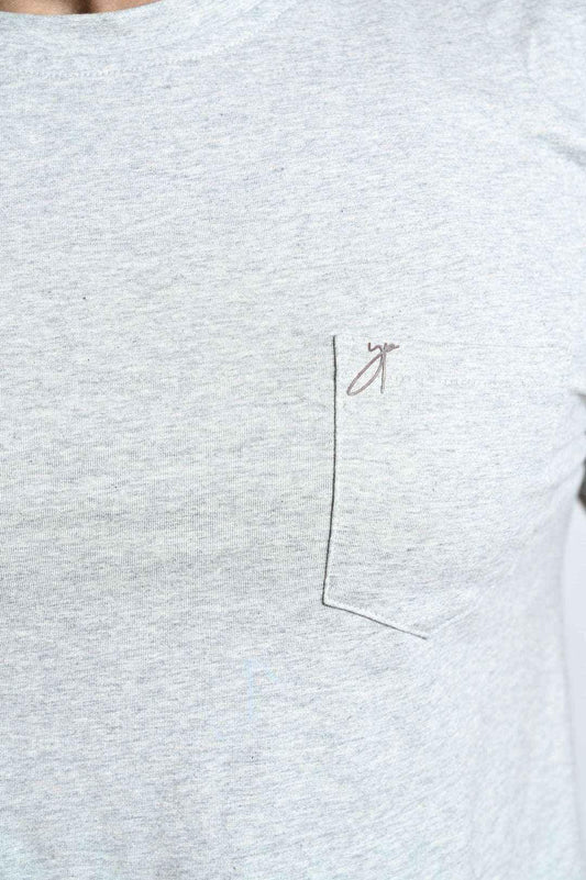 Dark Grey Melange Plain Tee