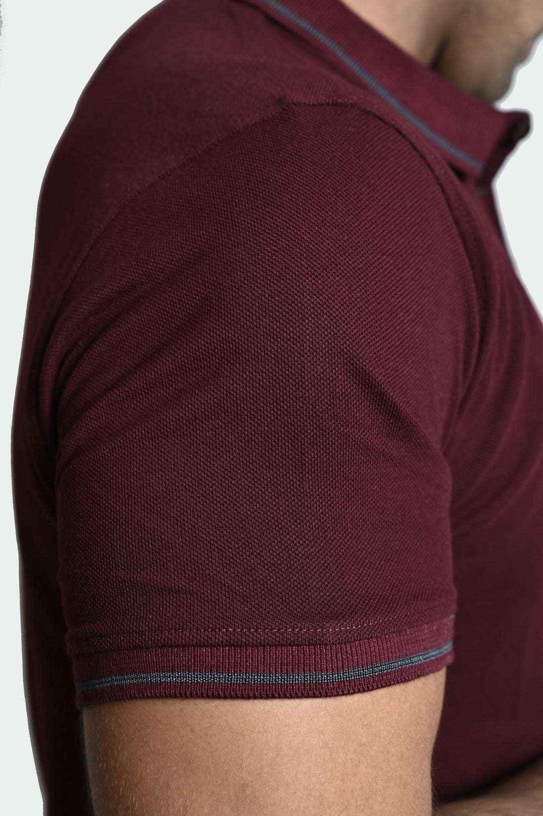 Maroon Pique Plain Tee