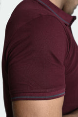 Maroon Pique Plain Tee
