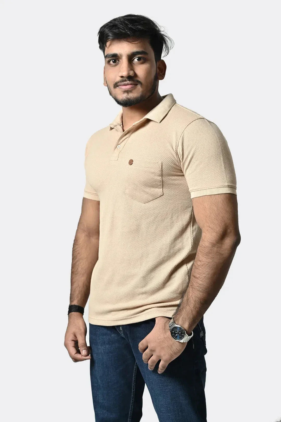 Beige Polo Tee