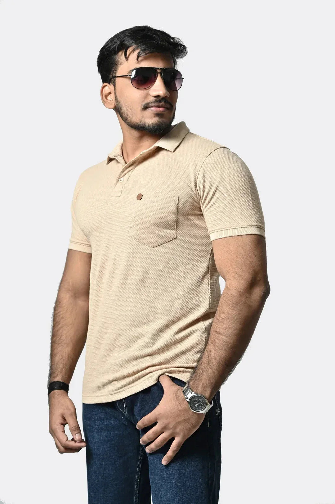 Beige Polo Tee