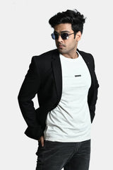 Grey Mel. Black Patch Tee