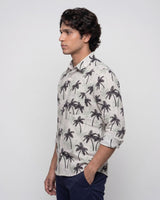 Off White Palm Tree Print Shirt