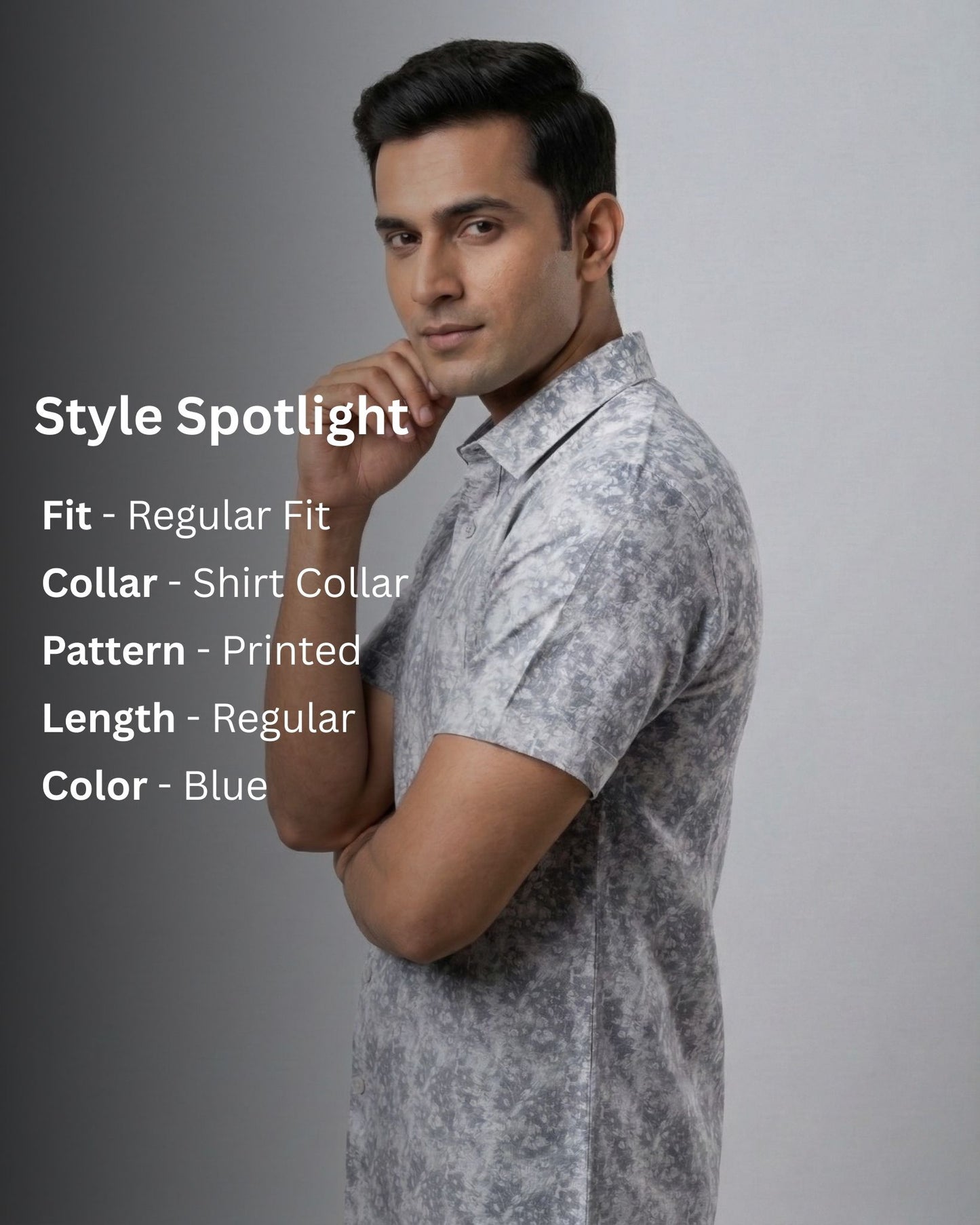 Sky Blue Printed Shirt