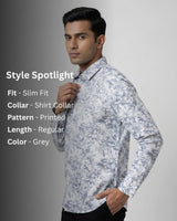 Grey Printed Shirt for Men