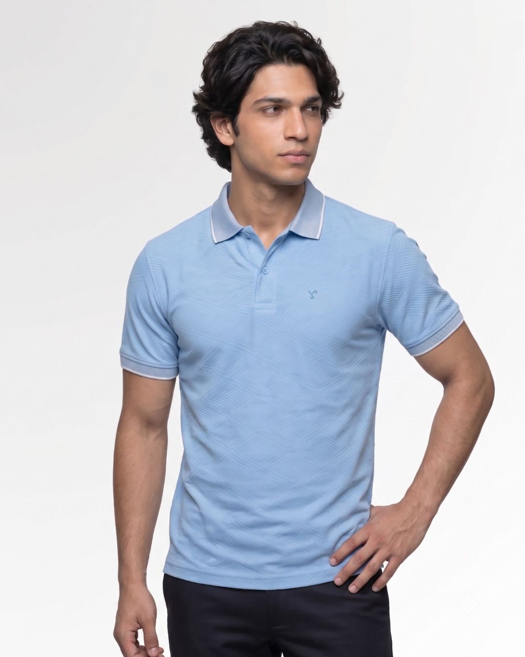 Sky Blue Cotton Polo
