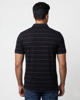 Men’s Black Striped Polo T-Shirt