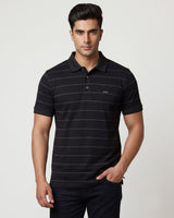 Men’s Black Striped Polo T-Shirt