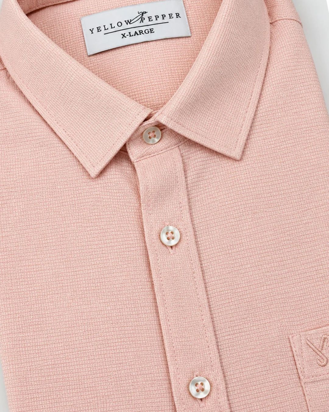 Men’s Peach Half-Sleeve Casual Shirt
