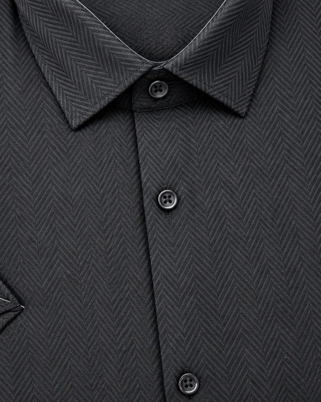 Men’s Black Half-Sleeve Casual Shirt