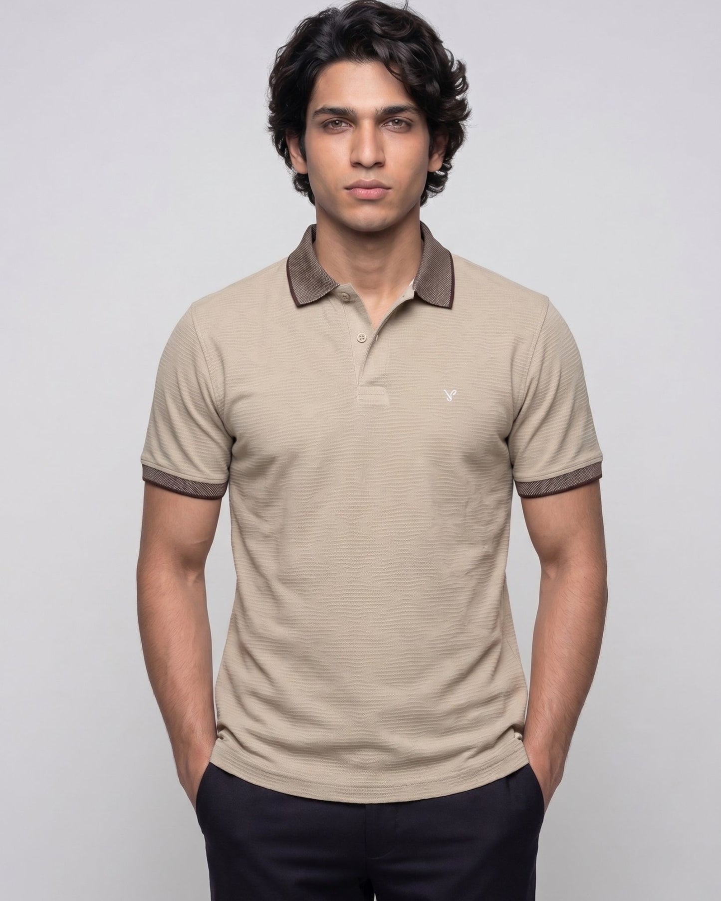 Brown Cotton Polo