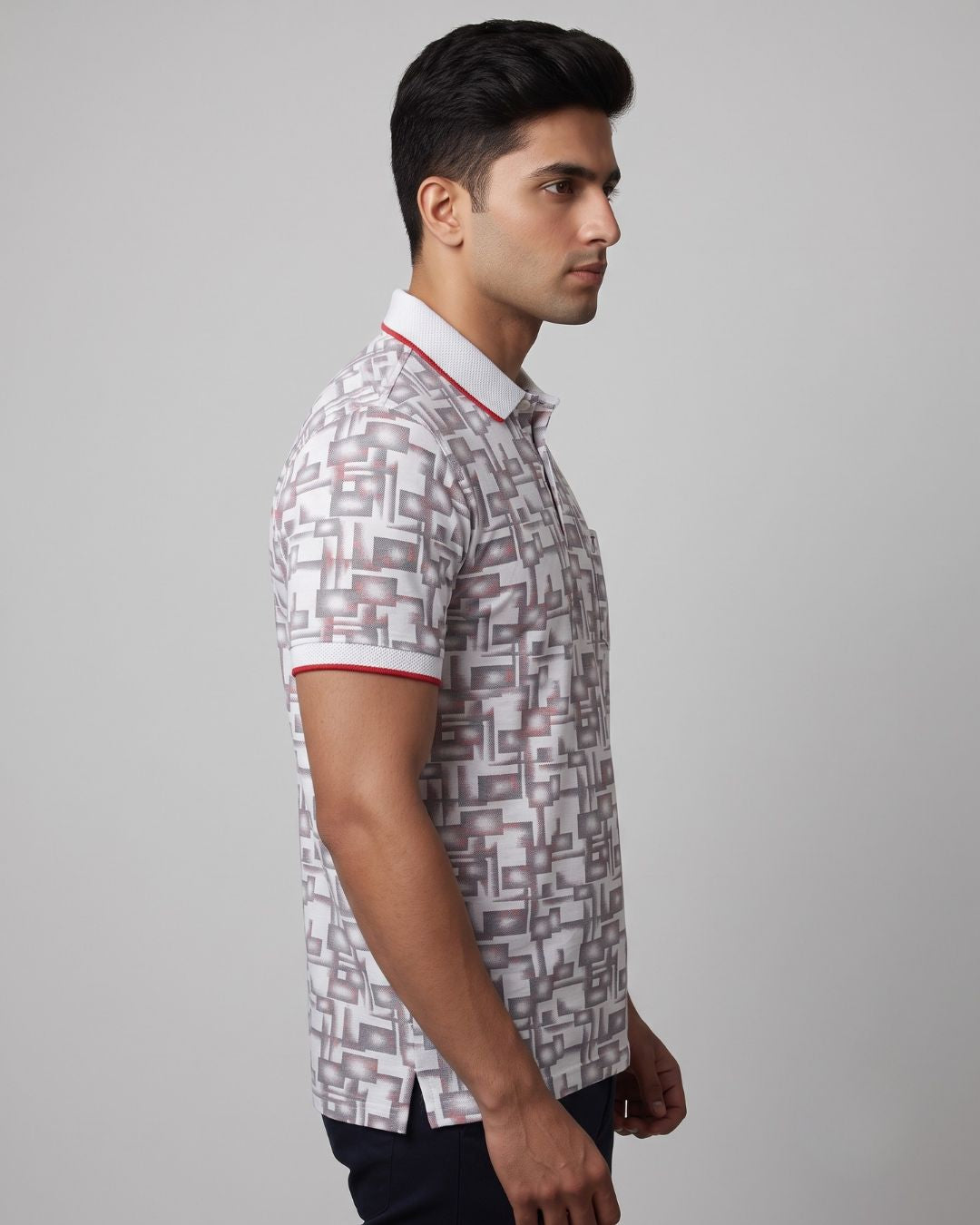 Men's White Printed T-Shirt