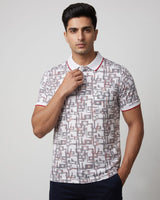 Men's White Printed T-Shirt