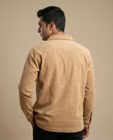 Men’s Beige Zipper Shacket