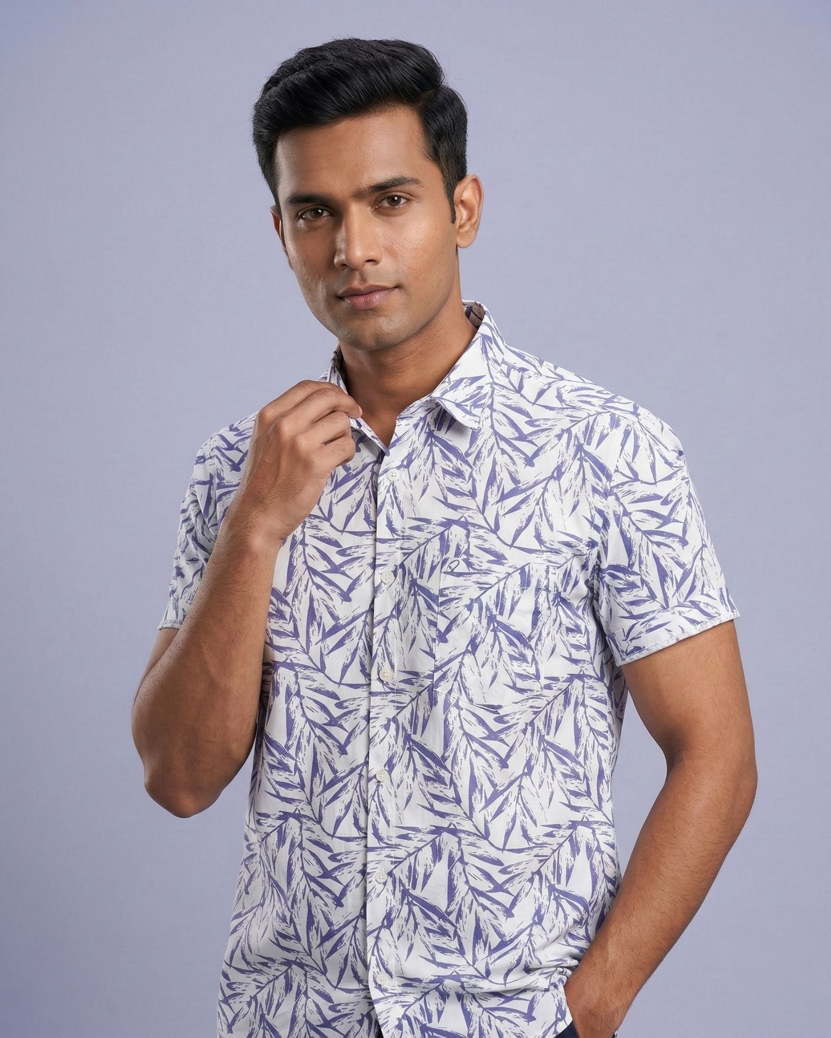 Yellow Pepper Leaf Print Shirt