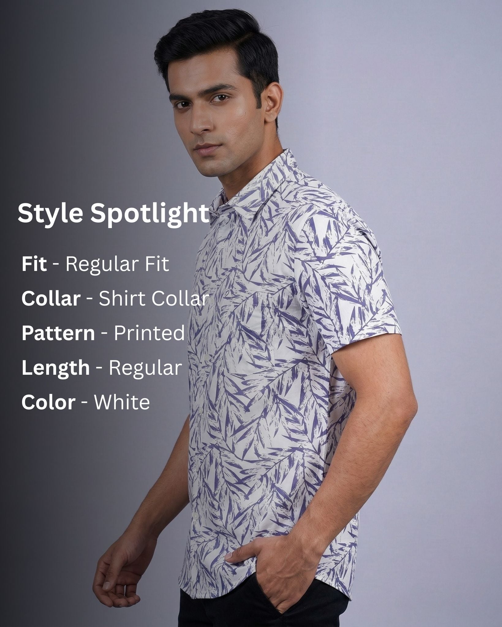 Yellow Pepper Leaf Print Shirt