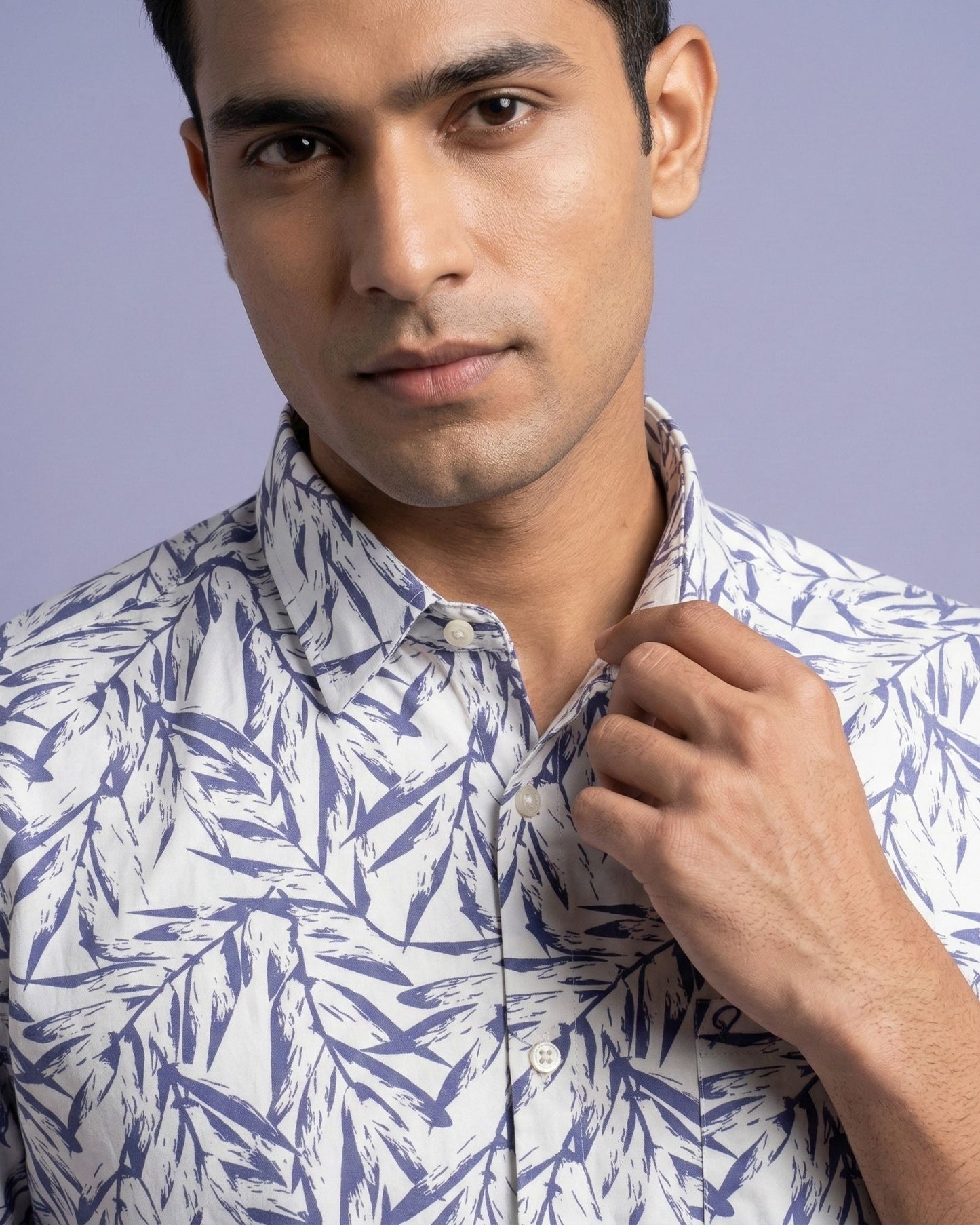 Yellow Pepper Leaf Print Shirt